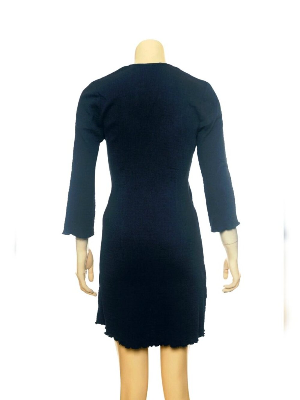Free People Kianni Mini S 6 Ruffled Smocked Black Cotton Short Dress NEW 42576 - Picture 4 of 5